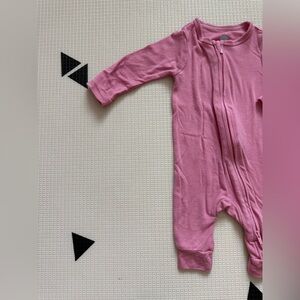 Cloud island|Baby girl Pink Onesie,long sleeve footless pajamas•••bamboo feel